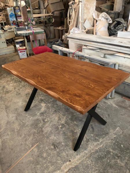 Kütük mutfak masası açık ceviz 120X75.cm
