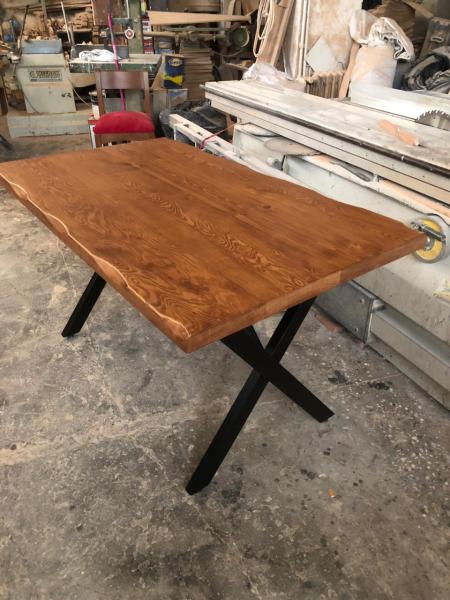 Kütük mutfak masası açık ceviz 120X75.cm