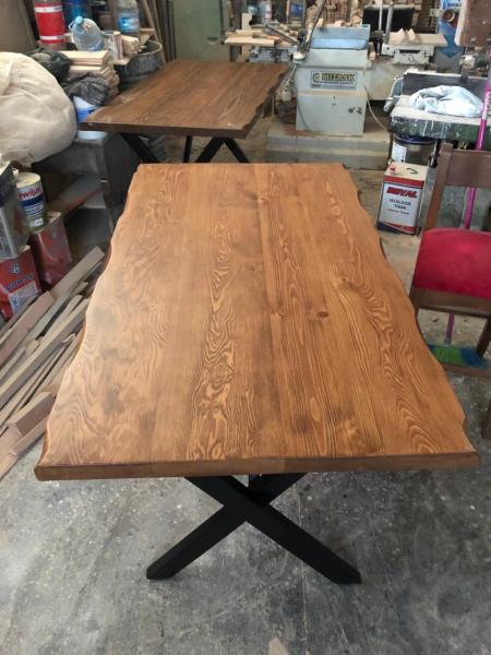 Kütük mutfak masası açık ceviz 120X75.cm