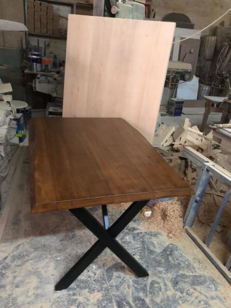 Doğal Kenar Kütük Masa Gürgen Ağacı Ceviz Rengi 120x80.cm