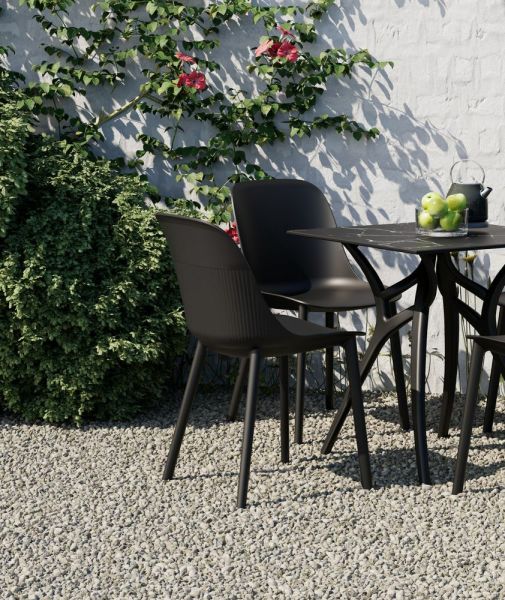 Antrasit Gri Conpact Dış Mekan Bahçe Masa Sandalye Takımı 77x77.cm