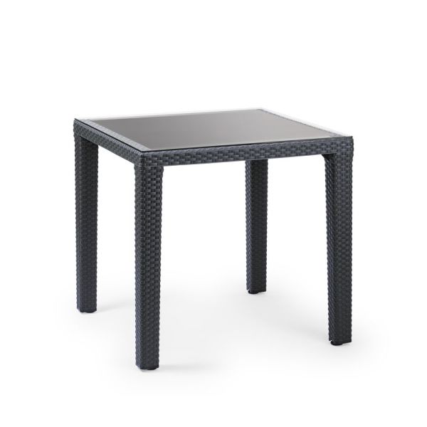 Antrasit Rattan Bahçe Masa Sandalye Takımı 4 Kişilik 80x80