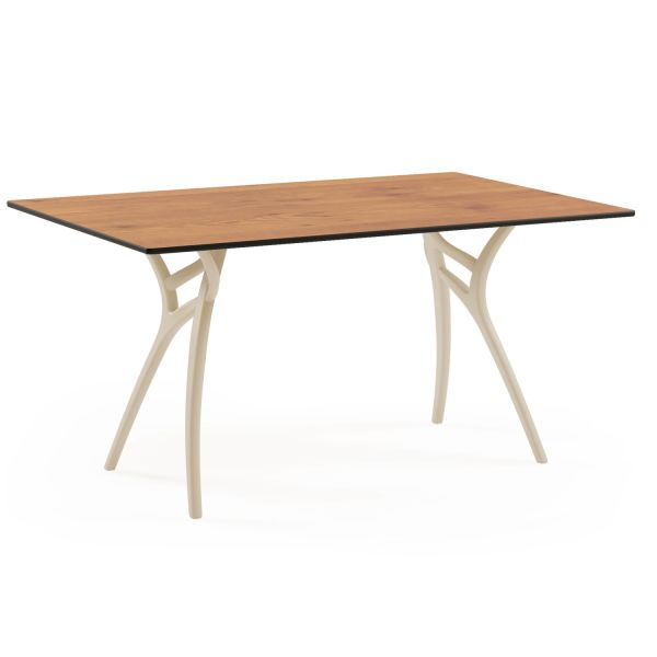 Novecento Ahşap Desenli Compact Bahçe Masası 77x120