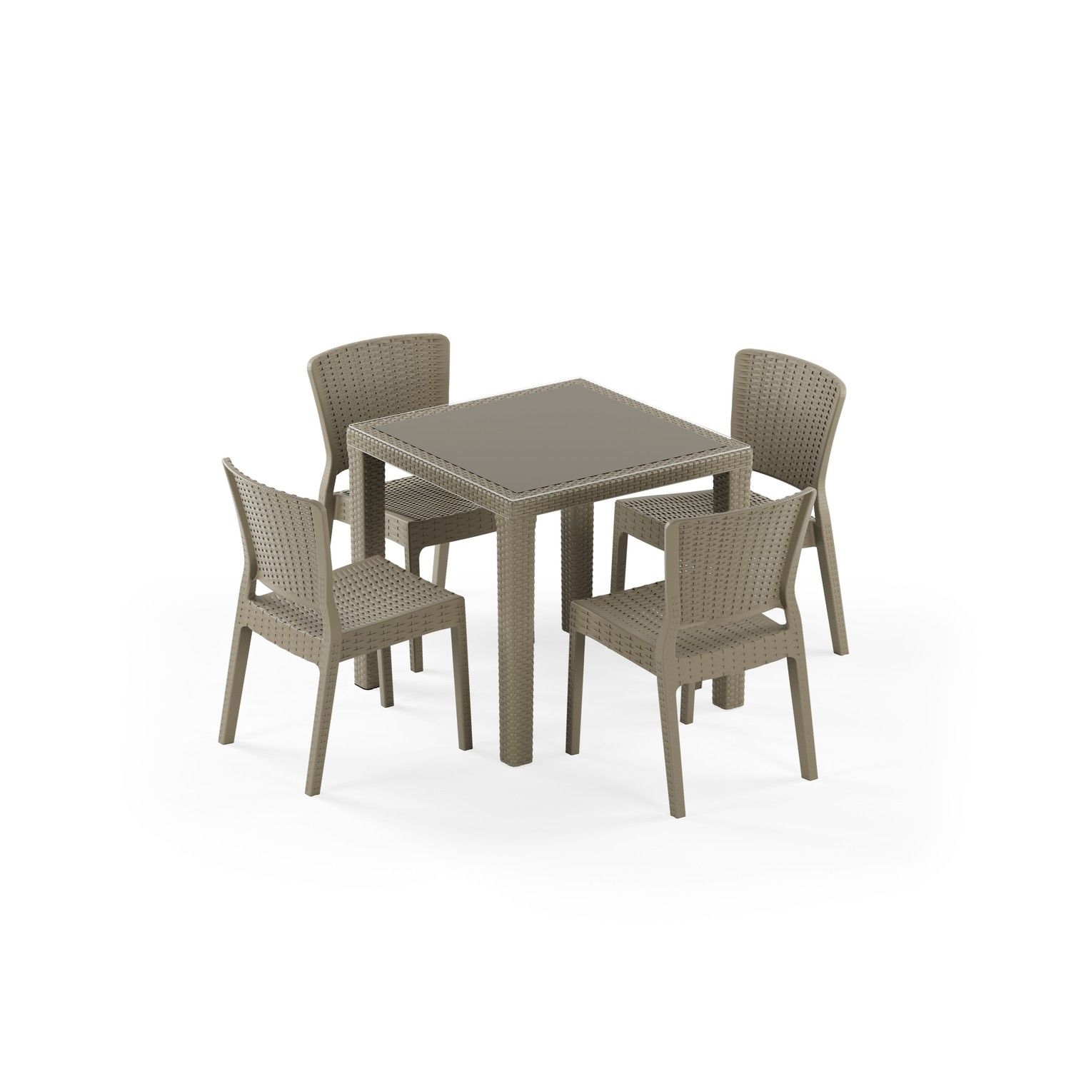 Vizon Bahçe Masa Sandalye Takımı 4 Kişilik 80x80 cm