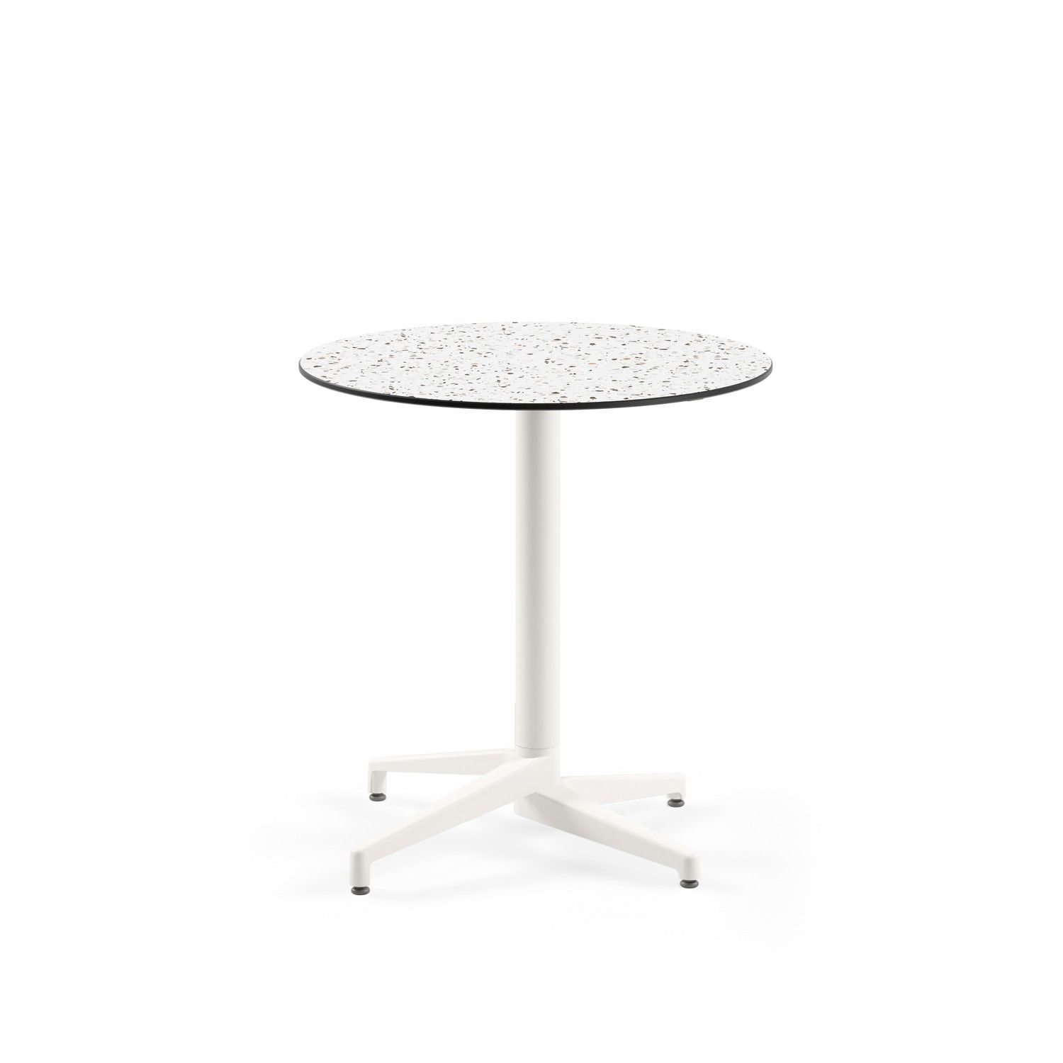 Compact Havuz Kenarı Açık Hava Masası - Paslanmaz, Yuvarlak 77 cm Çap, Terrazzo Laminat Mermer Desenli, Dış Mekan ve Bahçe Kullanımı için Dayanıklı Masa