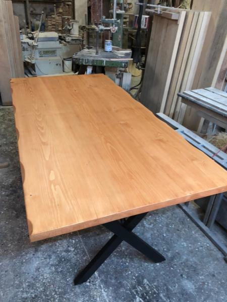 Kütük salon yemek masası naturel kayın 180x80