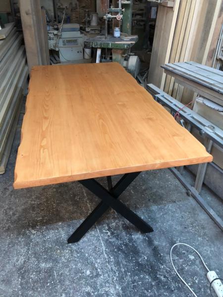 Kütük salon yemek masası naturel kayın 180x80