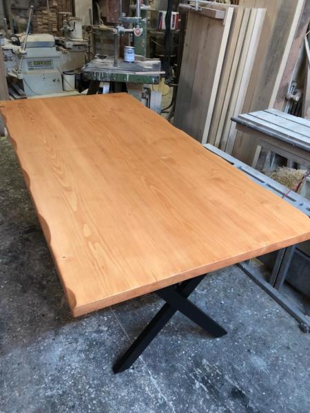 Kütük salon yemek masası naturel kayın 180x80