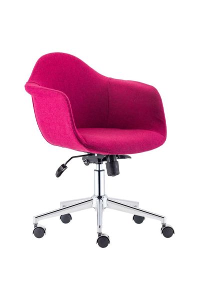 Papyon Kaliteli Malzemeden Üretilmiş Ergonomik Fuşya Kaşe Kumaş Ofis Çalışma Koltuğu