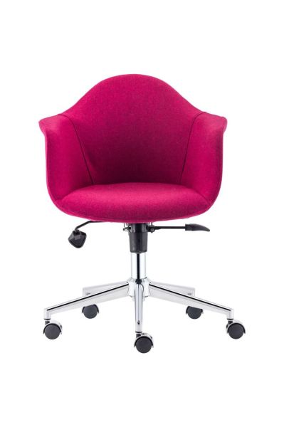 Papyon Kaliteli Malzemeden Üretilmiş Ergonomik Fuşya Kaşe Kumaş Ofis Çalışma Koltuğu