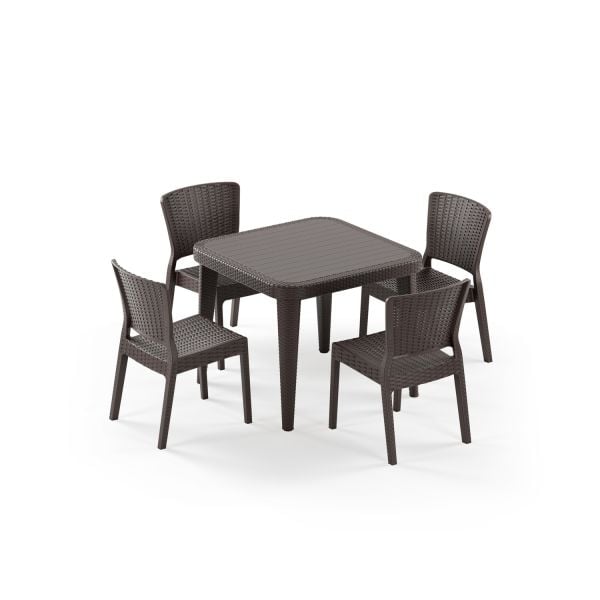 Venge 4 Kişilik Bahçe Masa Sandalye Takımı 90x90 cm