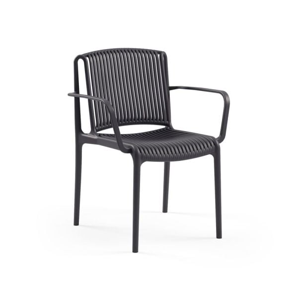 Antrasit Katlanır Bahçe Masa Sandalye Takımı 4 Kişilik | 80x80 cm Paslanmaz, Balkon, Teras, Kafe, Otel, Restaurant Kullanımına Uygun