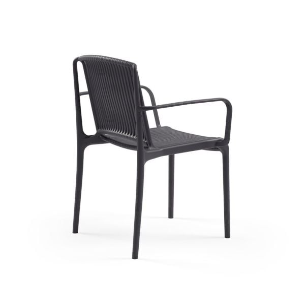 Antrasit Katlanır Bahçe Masa Sandalye Takımı 4 Kişilik | 80x80 cm Paslanmaz, Balkon, Teras, Kafe, Otel, Restaurant Kullanımına Uygun