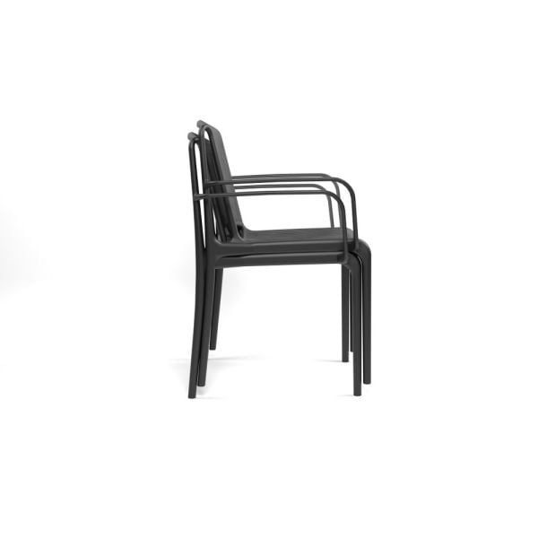 Antrasit Katlanır Bahçe Masa Sandalye Takımı 4 Kişilik | 80x80 cm Paslanmaz, Balkon, Teras, Kafe, Otel, Restaurant Kullanımına Uygun