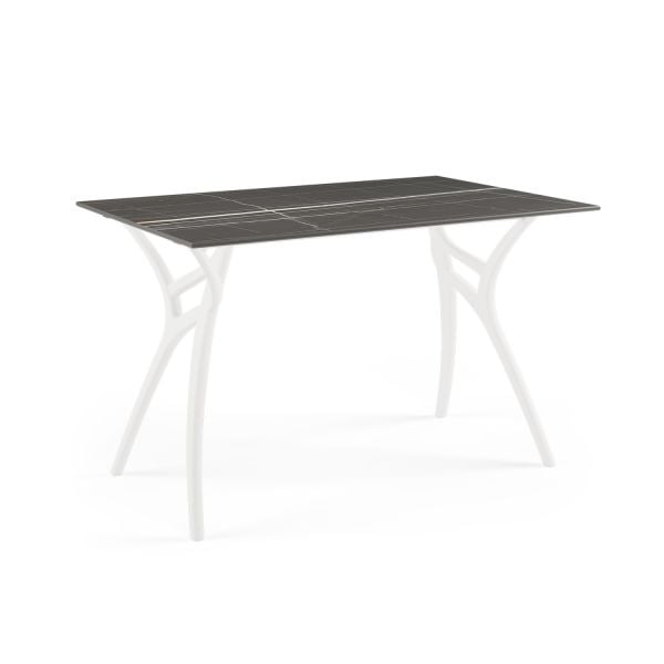 Siyah Mermer Compact Laminat Mutfak Masası 77x120 cm