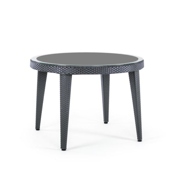 Antrasit 4 Kişilik Bahçe Masa Sandalye Takım 110 cm Yuvarlak