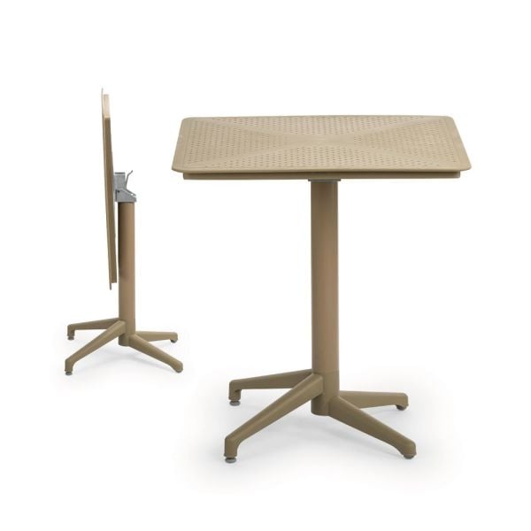 Vizon Dış Mekan Bahçe Masa Sandalye Takımı 4 Kişilik Katlanır 80x80 cm – Paslanmaz, Otel & Restoran İçin Dayanıklı Set