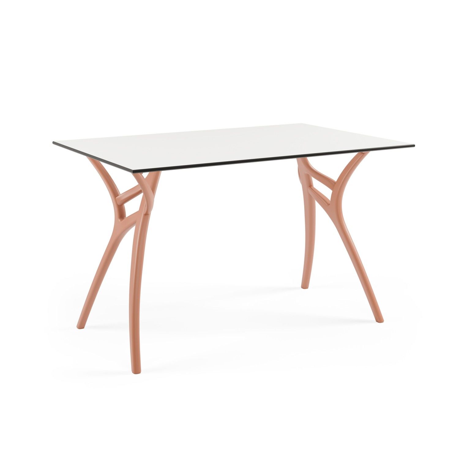 Beyaz Compact Mutfak Masası Terrakota Ayak 77x120 cm