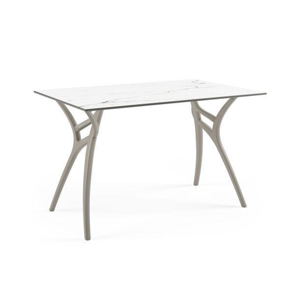 Beyaz Mermer Compact Mutfak Masası Vizon Ayak