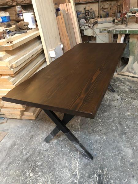 Koyu Ceviz Rengi Kütük Masa 70x150.cm
