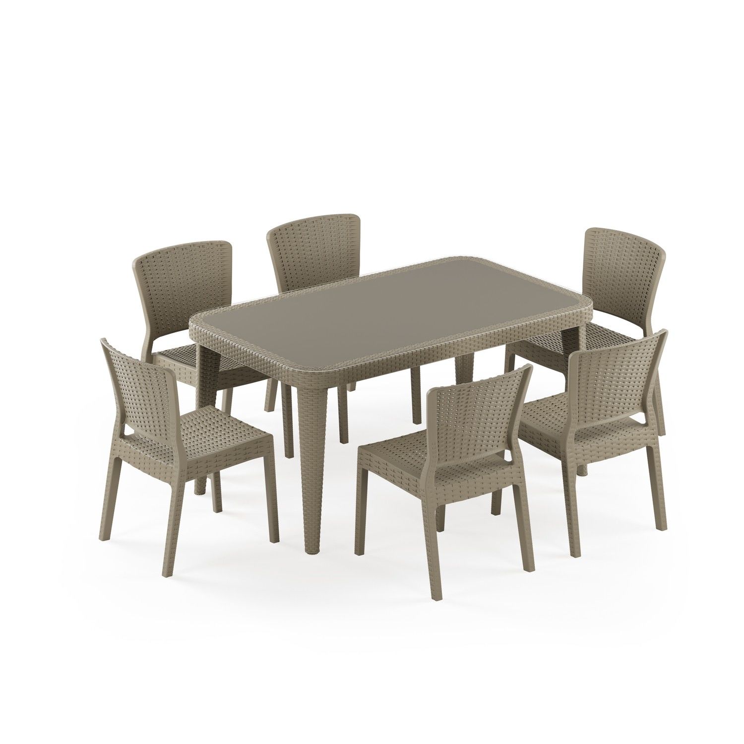 Vizon Bahçe Masa Sandalye Takımı 6 Kişilik 90x150 cm