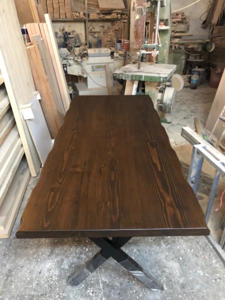 Koyu Ceviz Kütük Masa 160x75.cm