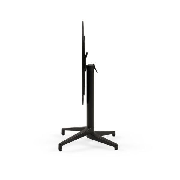 Compact Katlanır Balkon Masası - Siyah Mermer Desenli, Paslanmaz, 60 cm Çaplı