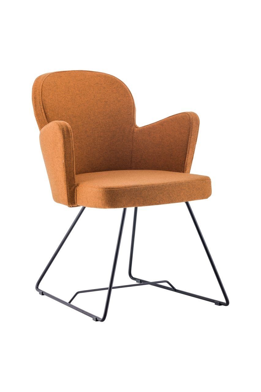 FLOWER Ergonomik Kahve Rengi Kaşe Kumaşlı Küçük Otel Koltuğu