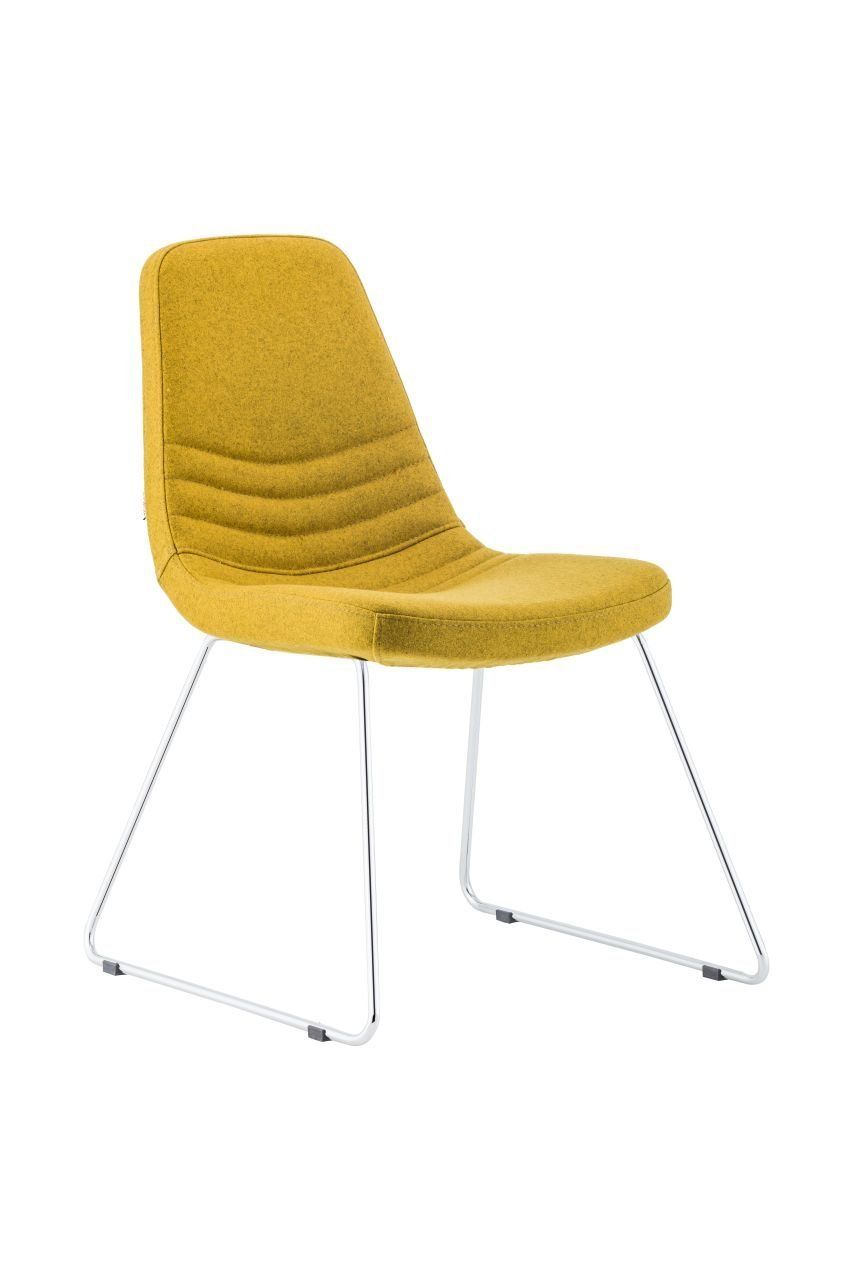 Parker Ergonomik Ofis Sandalyesi ve Bekleme Sandalyesi Kaliteli Yeşil Kaşe Kumaş, Poliüretan Dökme Kalıp Sünger Metal Sağlam Krom Sabit Tel Ayaklar
