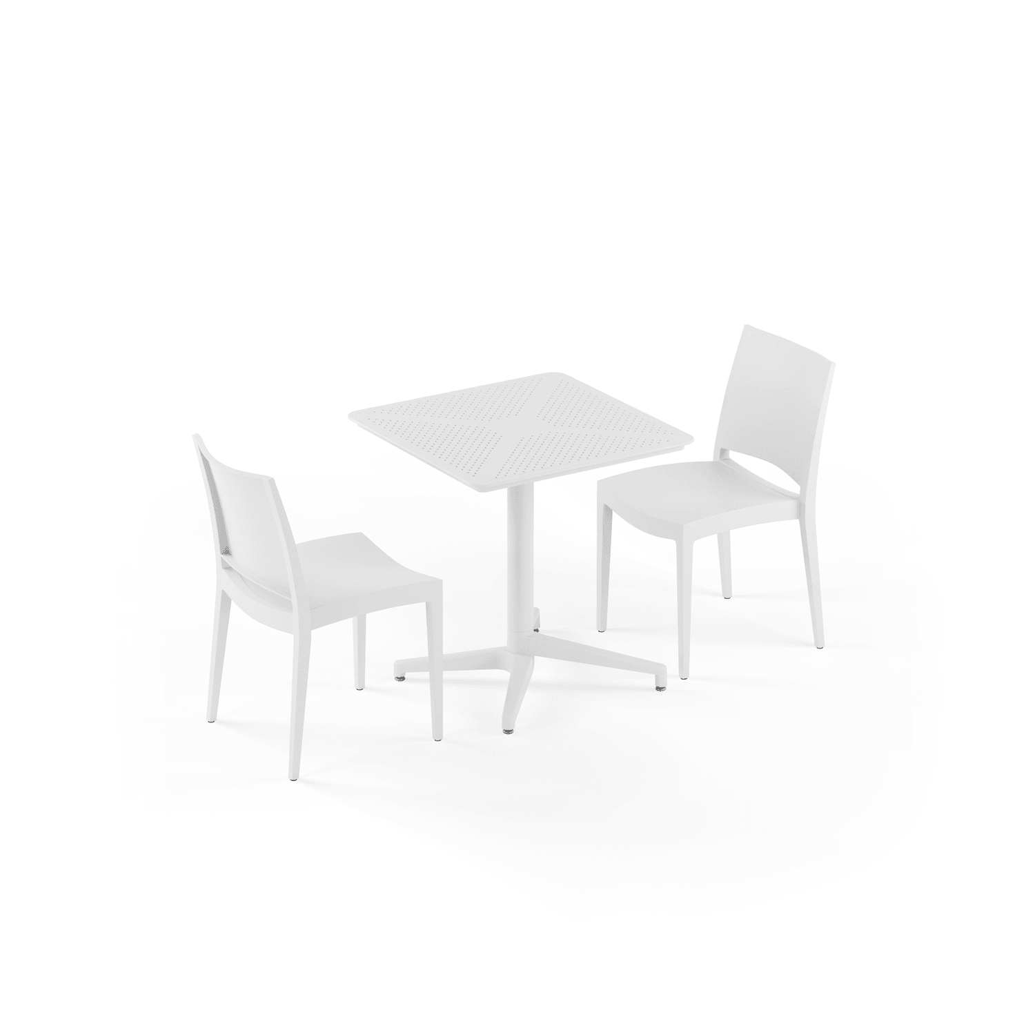 Beyaz 2 Kişilik Katlanır Bahçe Masa Sandalye Takımı 70x70