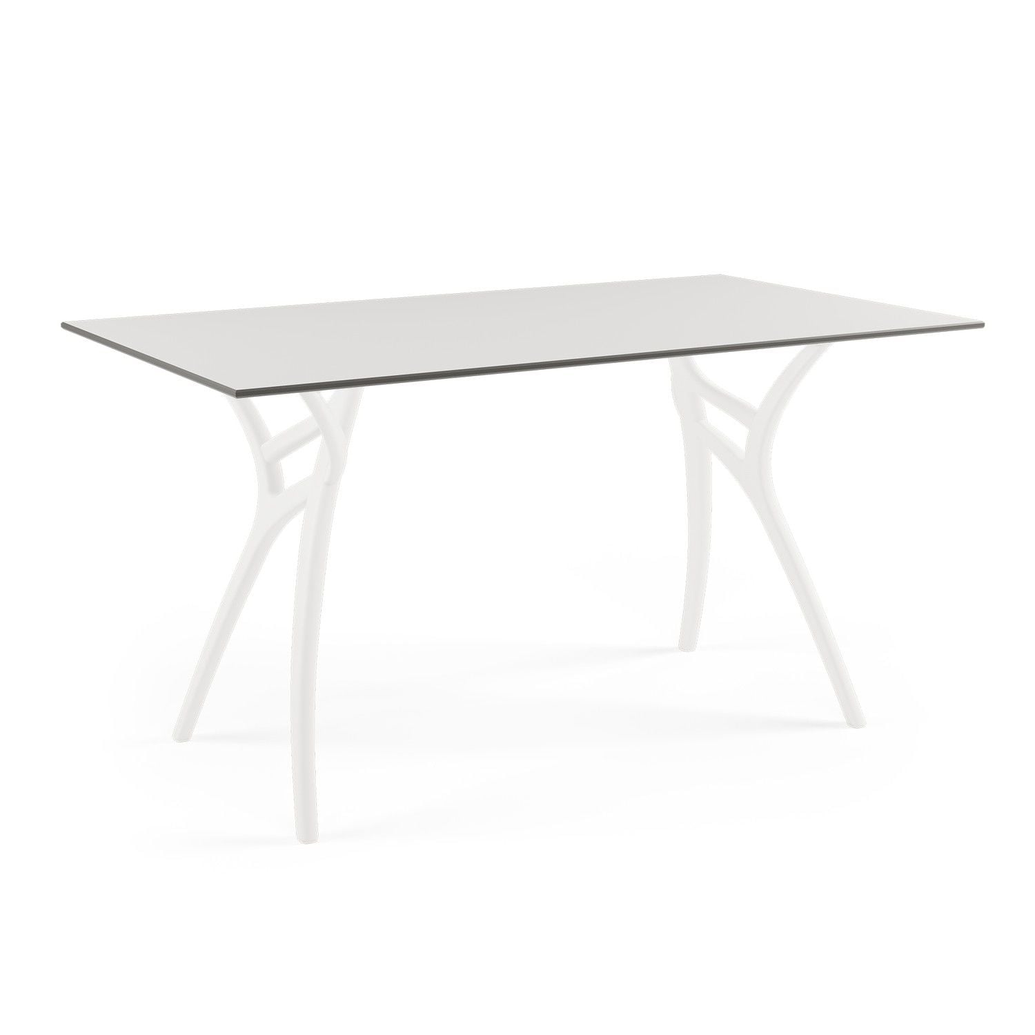 Beyaz Compact Bahçe Yemek Masası 80x140 Dayanıklı