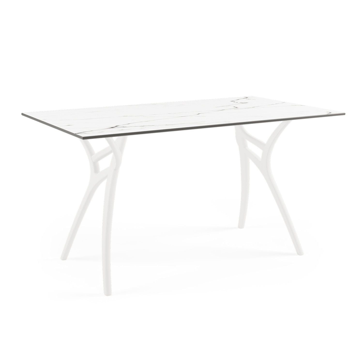 Beyaz Mermer Compact Restoran Yemek Masası 80x140