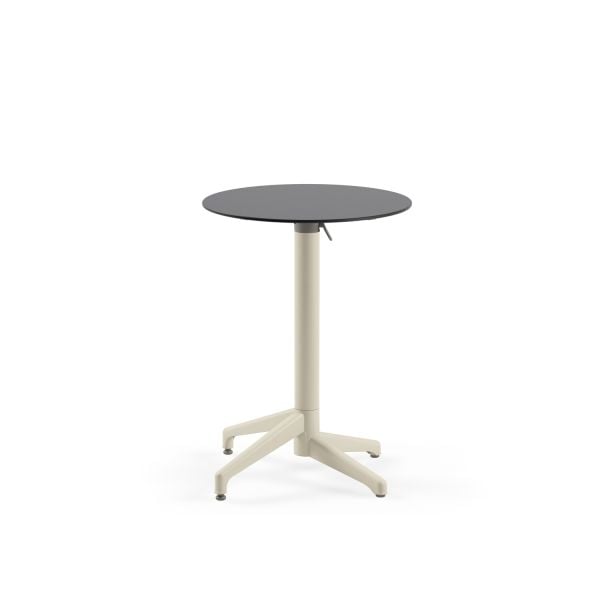 Compact Antrasit Katlanabilir Veranda Masası - 60 cm Yuvarlak Paslanmaz, Dayanıklı Compact Laminat Üst Tabla, İç ve Dış Mekan Kullanımı İçin