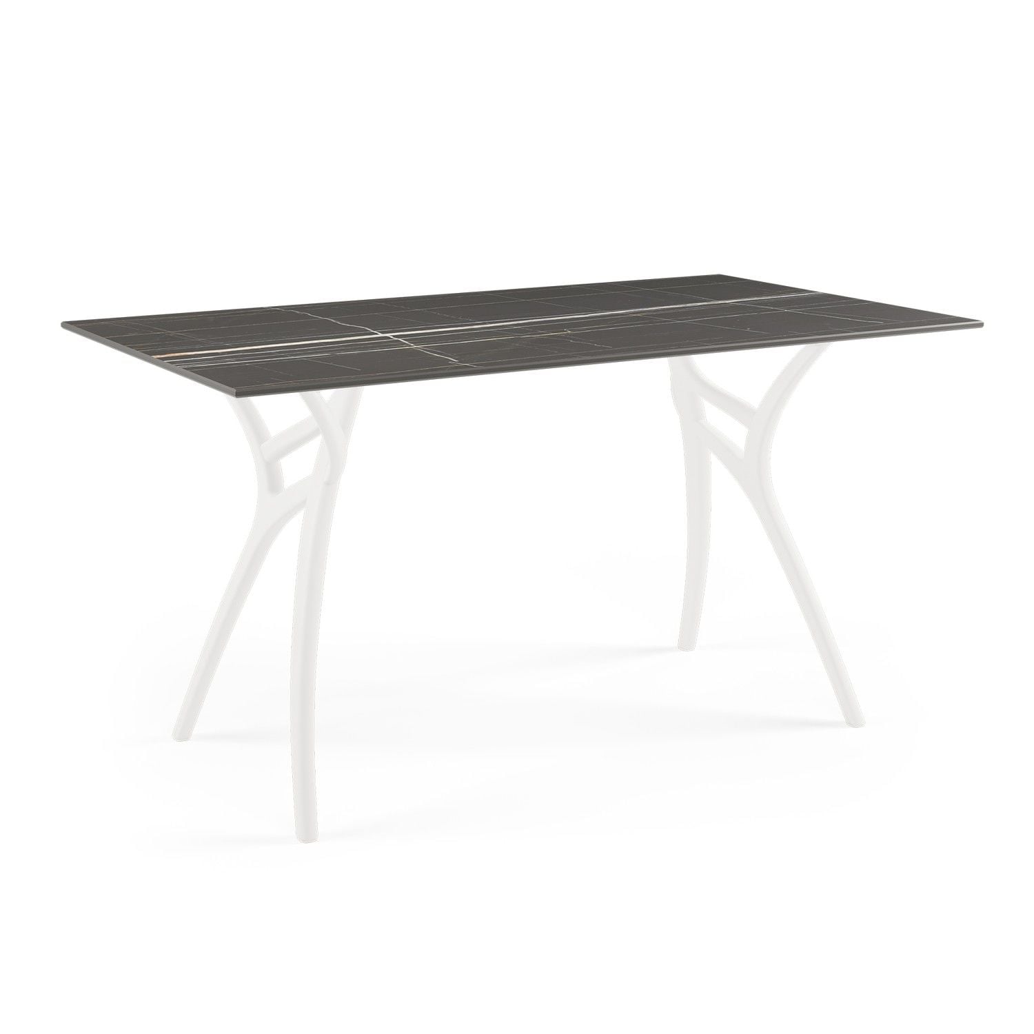 Siyah Mermer Compact Mutfak Yemek Masası 80x140