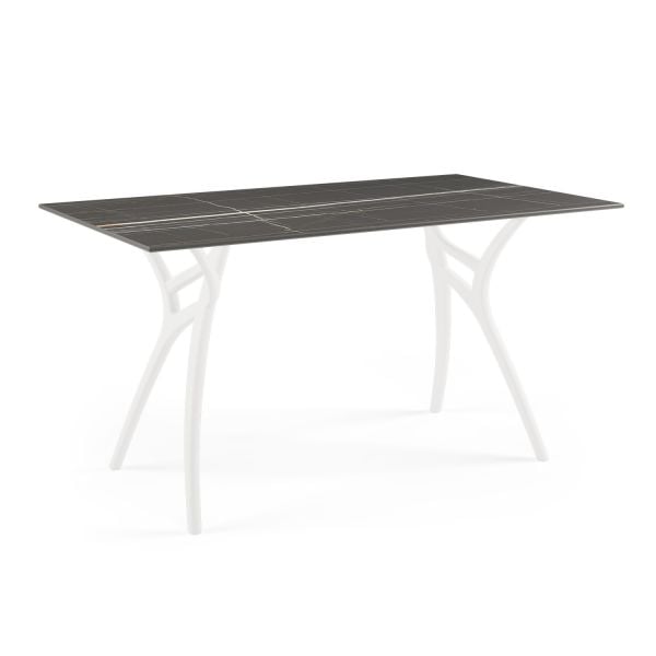 Siyah Mermer Compact Mutfak Yemek Masası 80x140