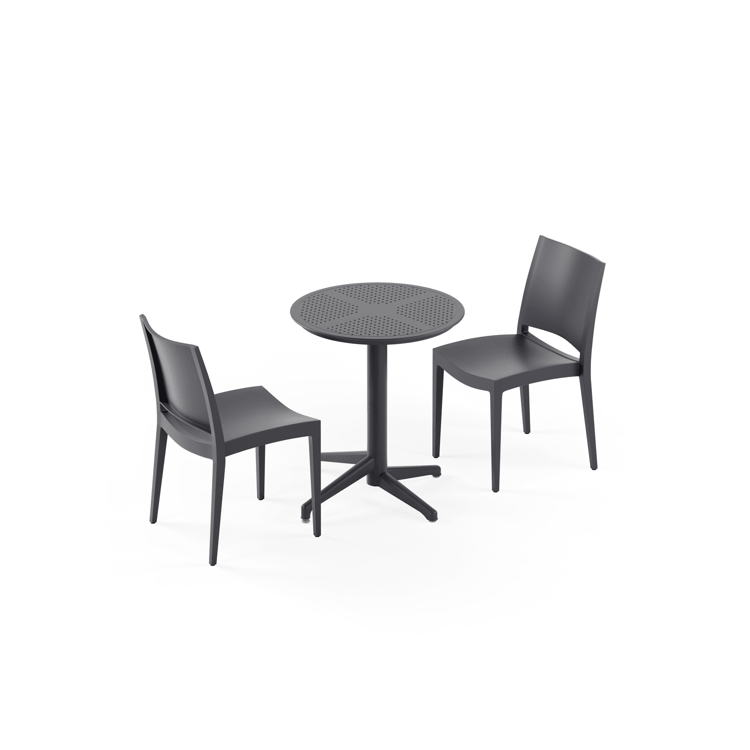 Antrasit 2 Kişilik Katlanabilir Bahçe Masa Sandalye 60 cm