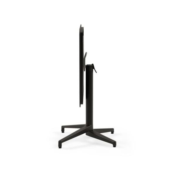 Siyah Katlanabilir Bahçe Masa Sandalye Takımı 2 Kişilik 70x70 cm | Paslanmaz Dış Mekan Masa Sandalye Seti Otel, Restoran, Cafe, Balkon, Teras