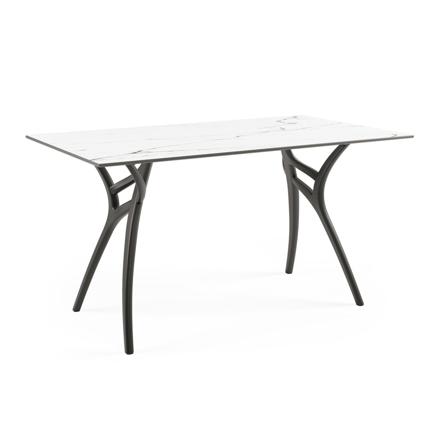 Beyaz Mermer Compact Bahçe Masa 80x140 Dayanıklı