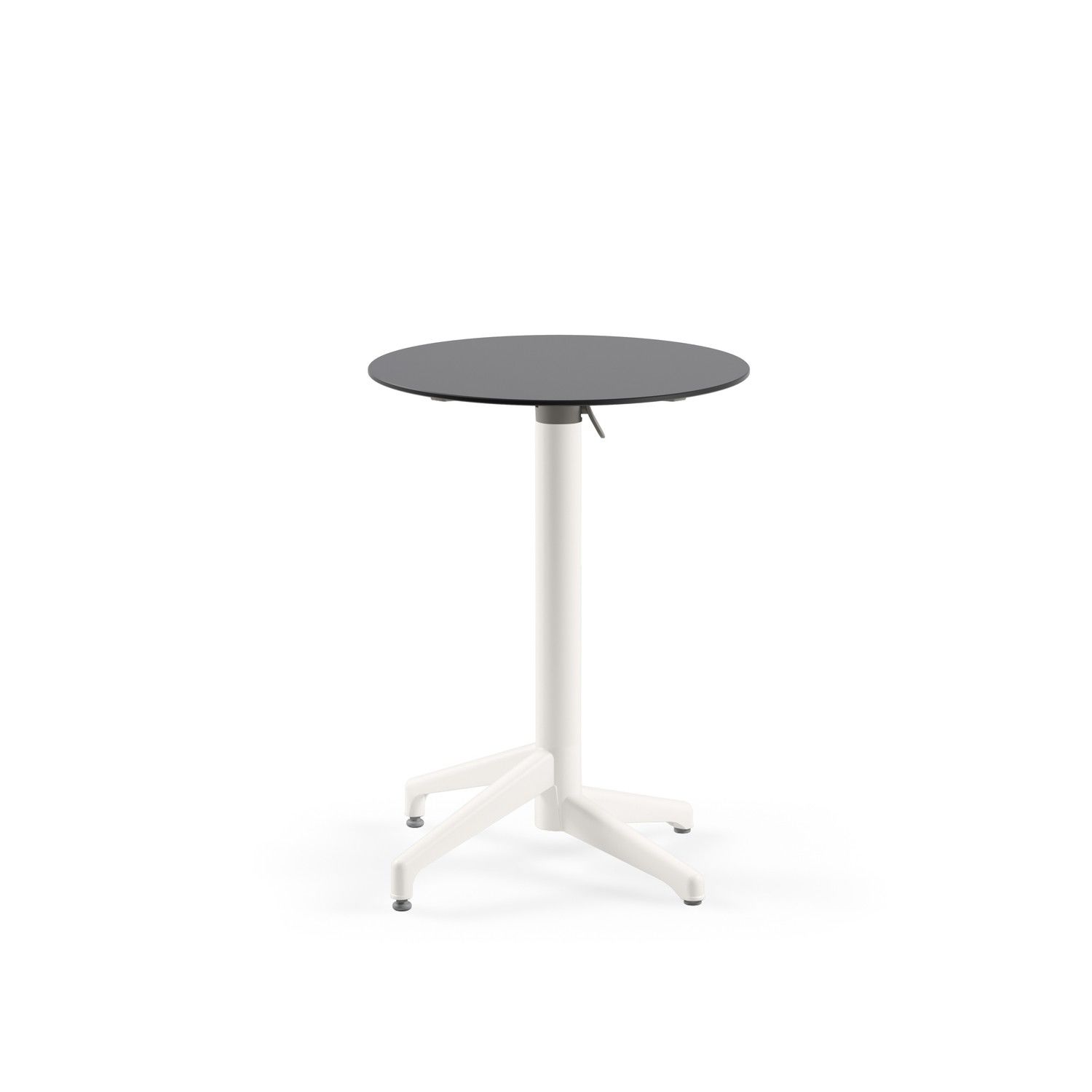 Compact Katlanır Cafe Masası – 60 cm Çap, Antrasit Gri Laminat Üst, Paslanmaz, Dış Mekan Bahçe Masası
