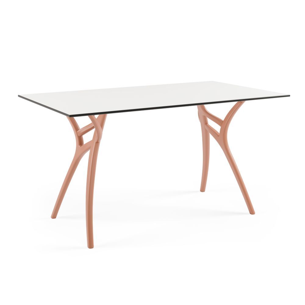 Terrakota Renk Ayak Beyaz Compact Mutfak Masası 80x140