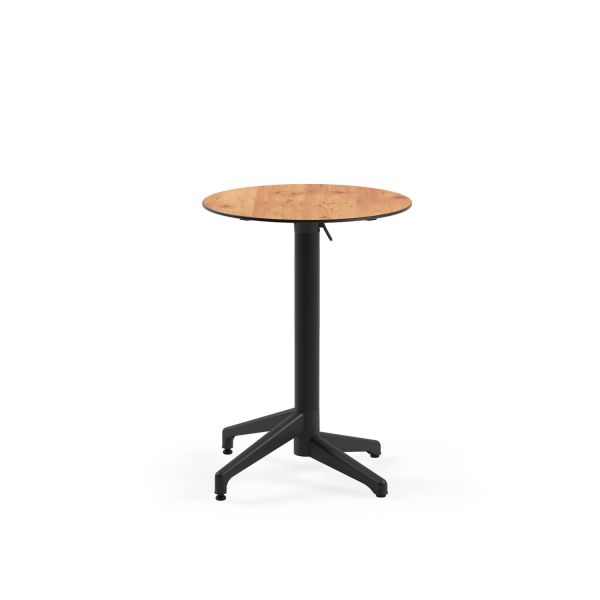 Compact Novecento Katlanır Bahçe ve Cafe Masası - 60 cm Yuvarlak, Ahşap Laminat, Paslanmaz, Yerli Üretim, Dayanıklı ve Şık Tasarım