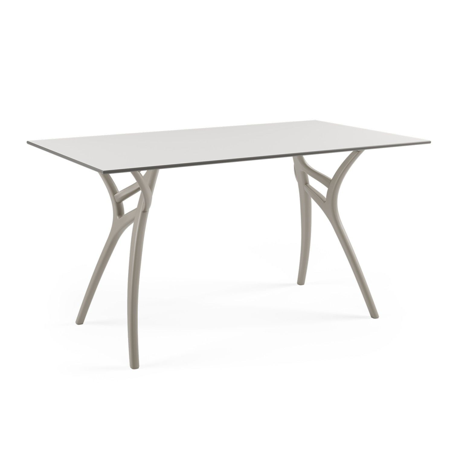 Beyaz Compact Vizon Ayak Bahçe Mutfak Masası 80x140