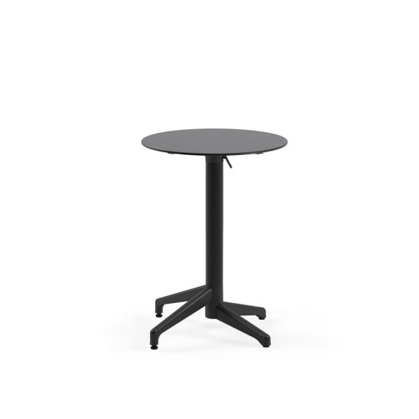 Paslanmaz Compact Katlanır Bahçe Masası - Antrasit Gri, 60 cm Yuvarlak, Dayanıklı Dış Mekan Masa