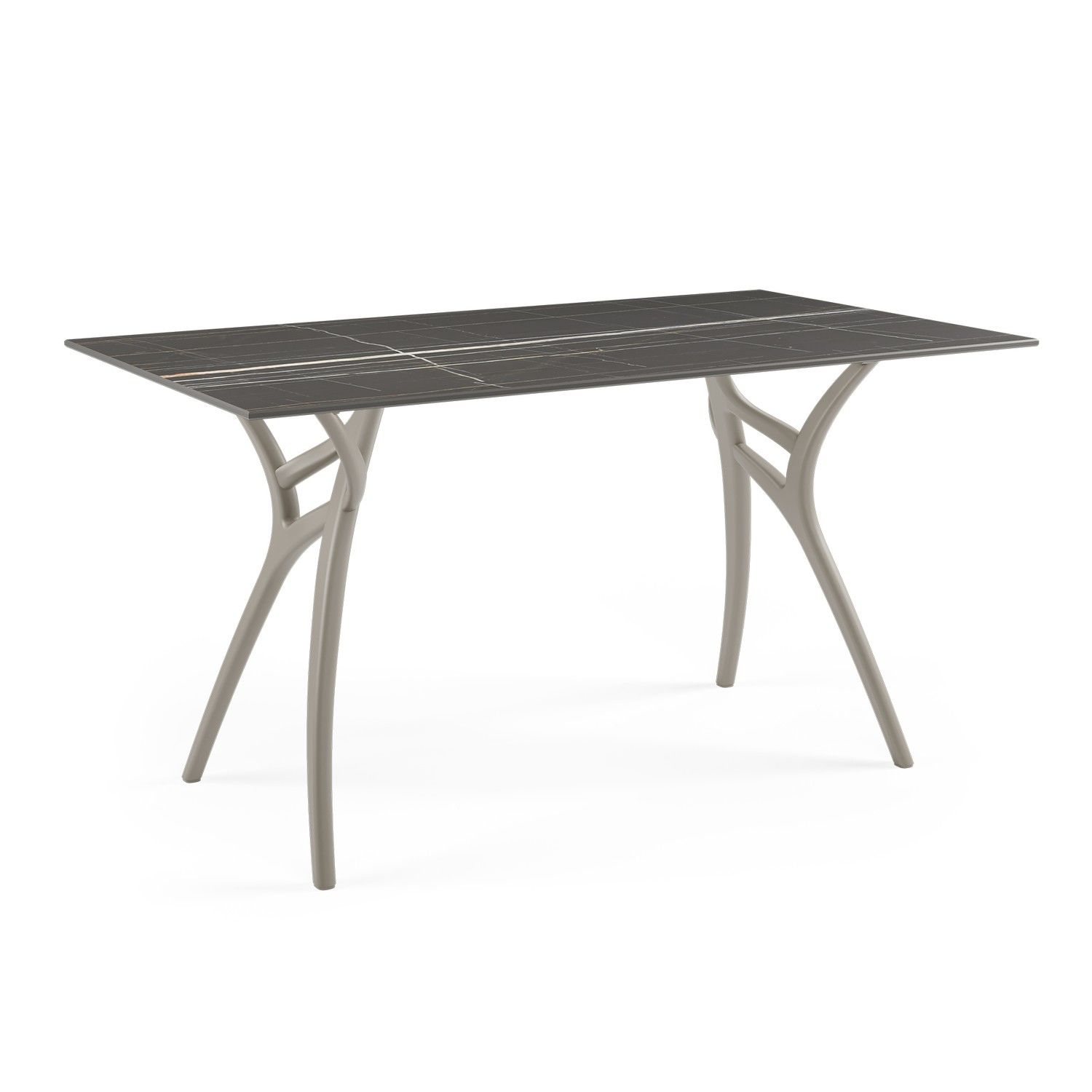 Siyah Mermer Compact Mutfak Masası Dış Mekan 80x140