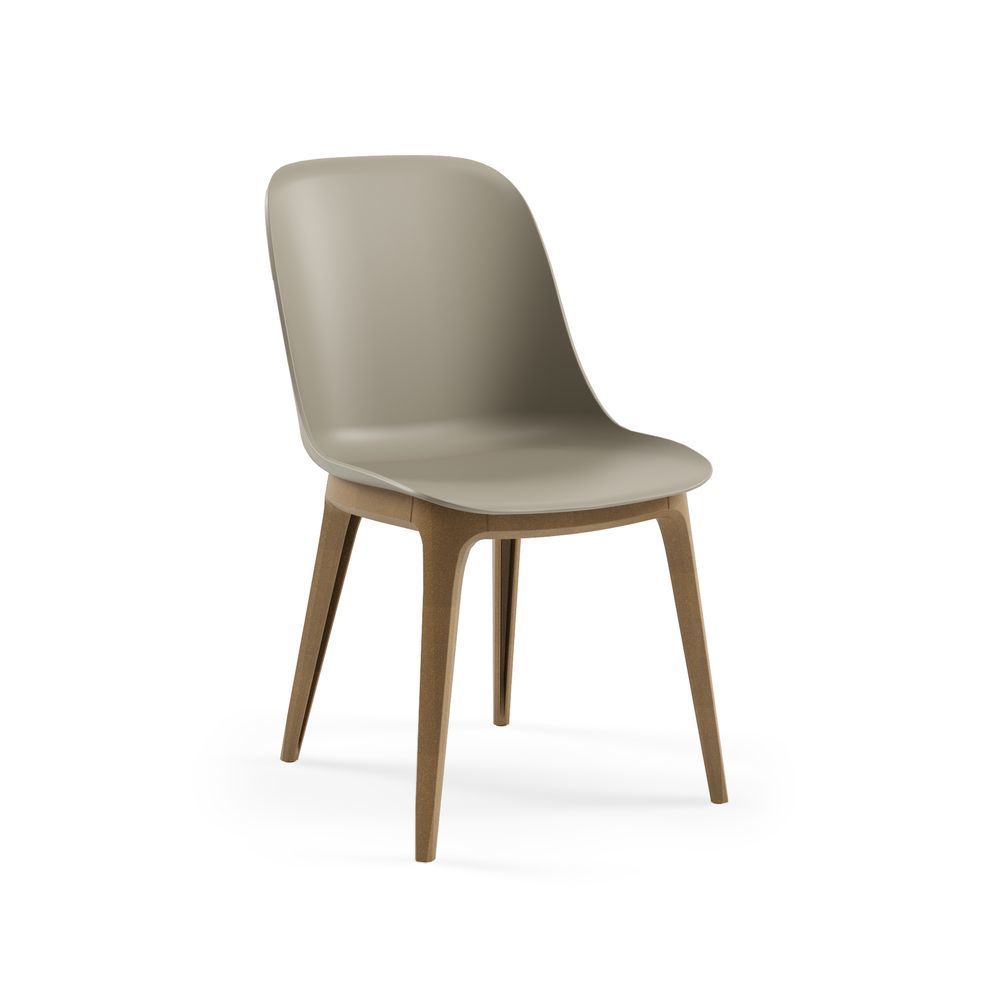 Çimento Gri Plastik Ergonomik Oturma Bölümü Kayın Ağacı Ceviz Ayak Cafe Sandalye Modelleri