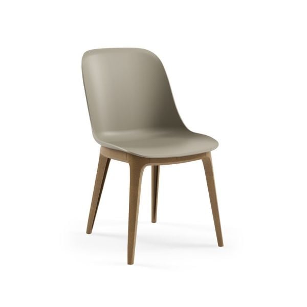Çimento Gri Plastik Ergonomik Oturma Bölümü Kayın Ağacı Ceviz Ayak Cafe Sandalye Modelleri