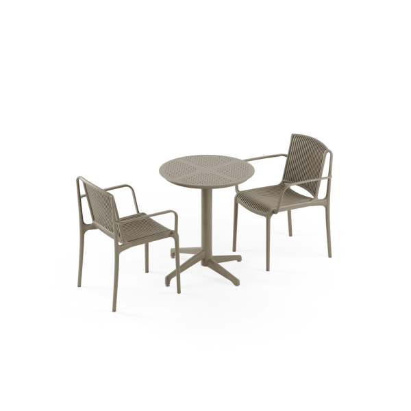Vizon Yuvarlak 60 cm Dış Mekan Bahçe Masa Sandalye Takımı 2 Kişilik