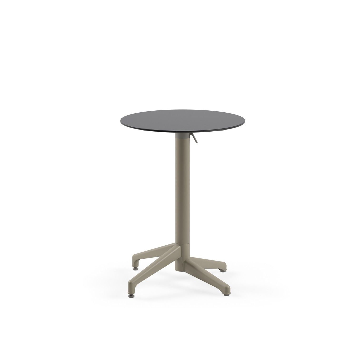 Paslanmaz Compact Katlanır Otel Bahçe Masası - 60 cm Yuvarlak, Antrasit Gri Laminat, Vizon Ayaklı, Yerli Üretim, Dayanıklı ve Şık Tasarım