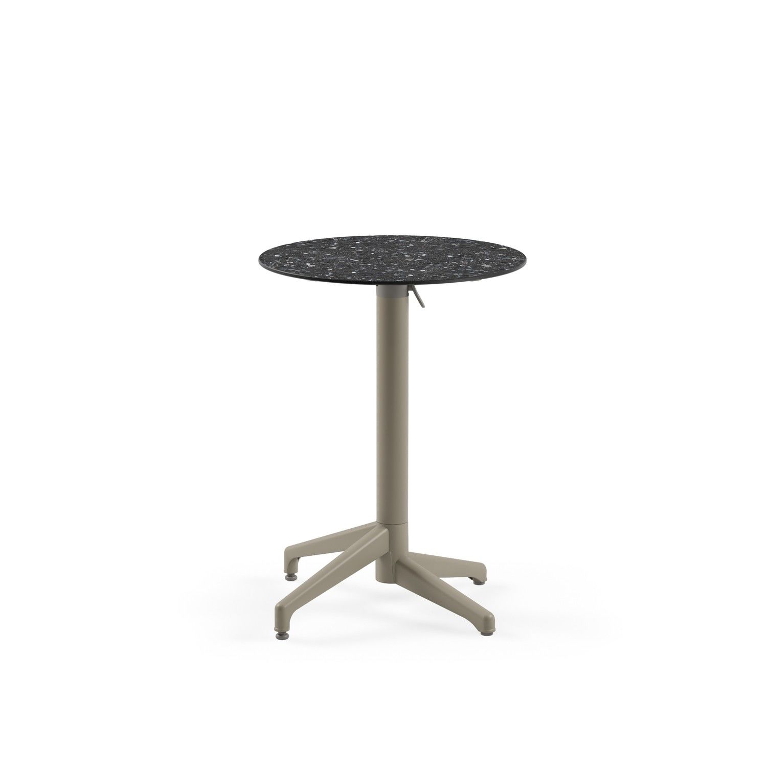 Katlanabilir Compact Bahçe Masası - Terrazzo Desenli, Balkon, Teras, Kafe, Restoran ve Otel Kullanımına Uygun, 60 cm Yuvarlak
