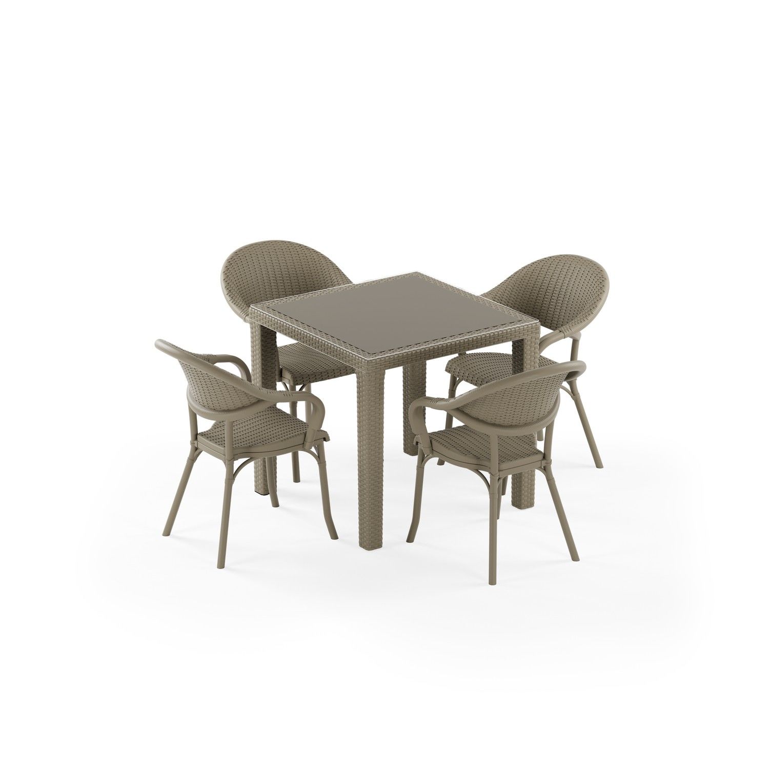 Vizon 4 Kişilik Bahçe Masa Sandalye Takımı 80x80 cm